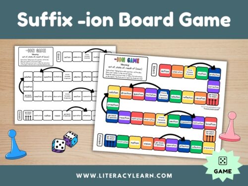 Suffix Board Game: -ion