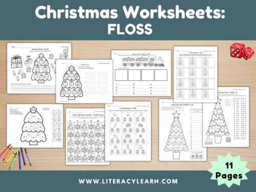 Graphic titled, "Christmas FLOSS Worksheets."