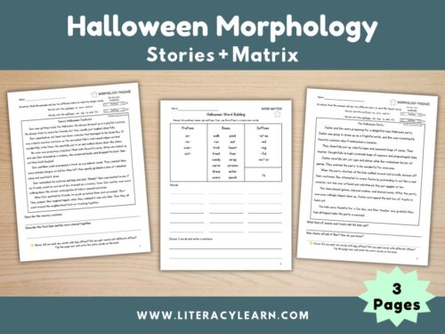 Cover showing the three Halloween Morphology Passages.